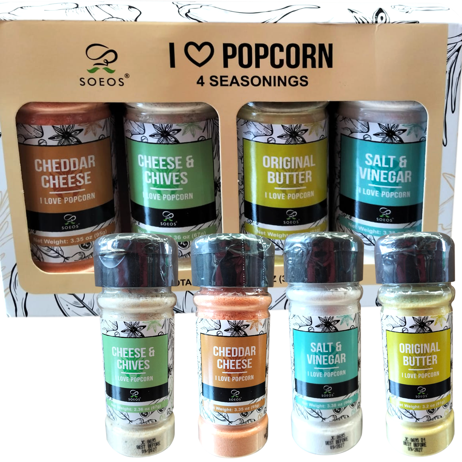 Popcorn Seasoning, set of 4