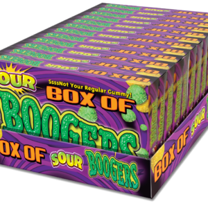 Box of Sour Boogers, Gross Gummy Candy, 3.25oz Box 12ct